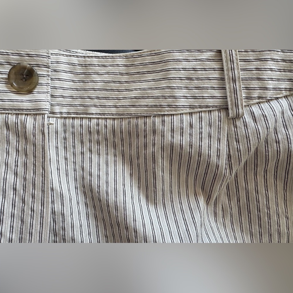 Talbots Beige and Brown Striped Cotton/Nylon Pants Size 18W - Picture 3 of 6